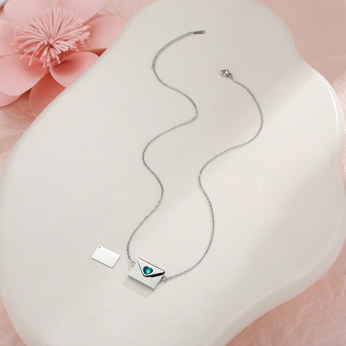 Heart Envelope Necklace – 18K Gold Plated Stainless Steel