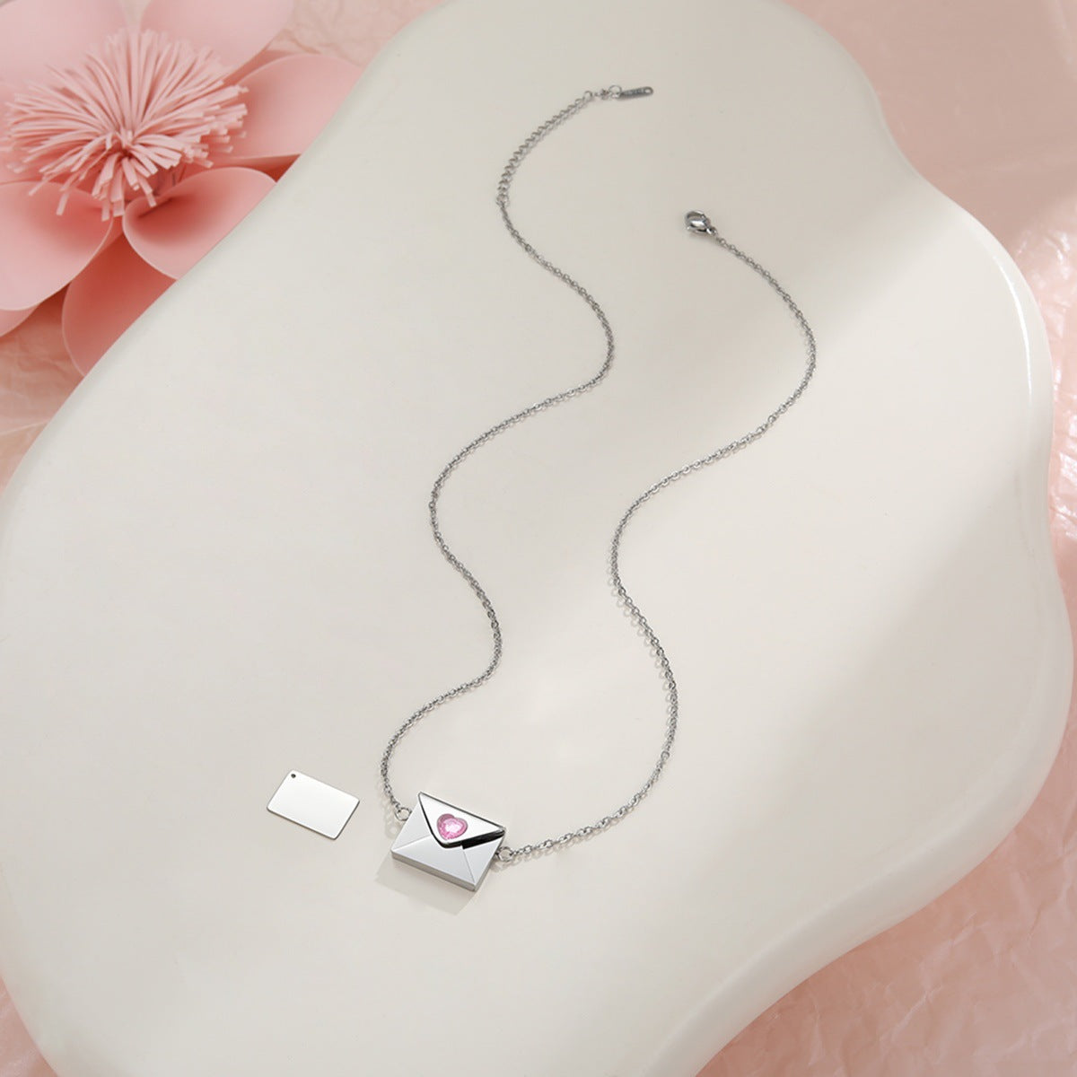 Heart Envelope Necklace – 18K Gold Plated Stainless Steel